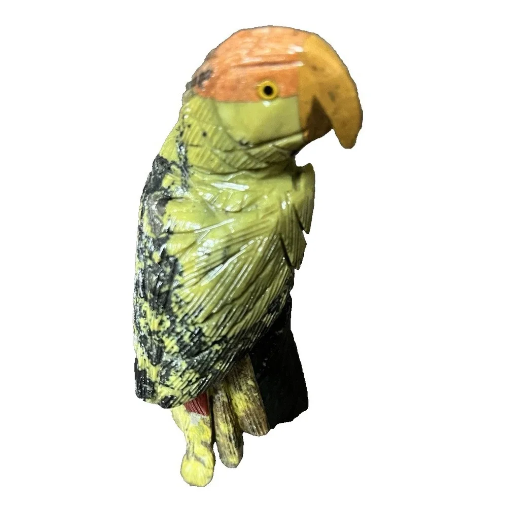 Peruvian Peru Parrot  McCaw Stone Rock Figurine Hand‎ Carved Mineral Art - Picture 11 of 11